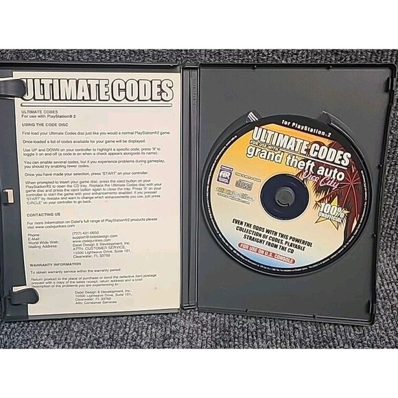 PS2 Action Replay Ultimate Codes: Grand Theft Auto: Vice City Sony PlayStation 2 - Picture 3 of 4